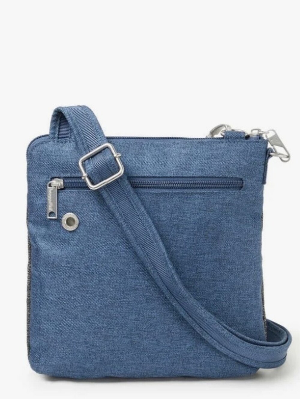 Baggallini Slim Crossbody Anti Theft Blue Grey NEW - Picture 4 of 13